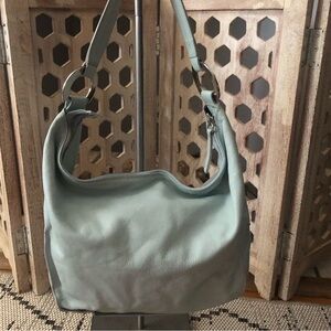 Furla Light Blue Seafoam Leather Shoulder Bag